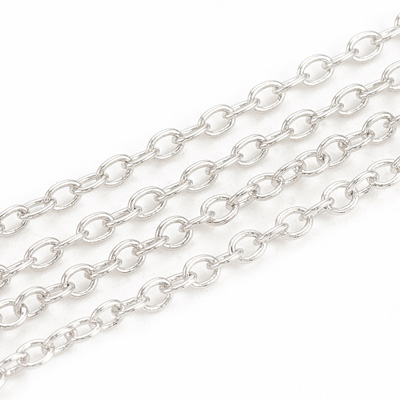 Brass Platinum Plated Chain Cable 2.5x2.1mm Per 50cm