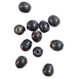 2.5mm hole Fresh Water Pearl 11-12mm Grey Dark-beads incl pearls-Beadthemup