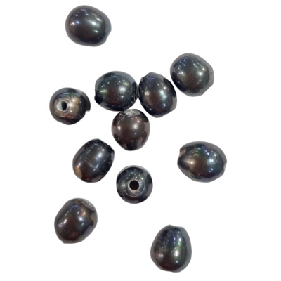 2.5mm hole Fresh Water Pearl 11-12mm Grey Dark