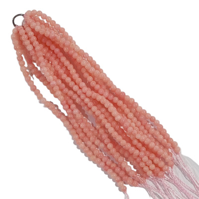 A Tassel Coral Apricot Polished 2mm 80mm 15 lines S.Silver ring