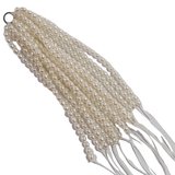 A Tassel Fresh Water Pearl Rice 80mm 15 lines S.Silver ring-beads incl pearls-Beadthemup