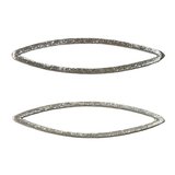 Sterling Silver Elipse Ring 55x15mm 3x2mm thick brushed 1 pack-findings-Beadthemup
