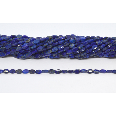 Lapis Faceted flat oval 6x8mm Strand 62 beads