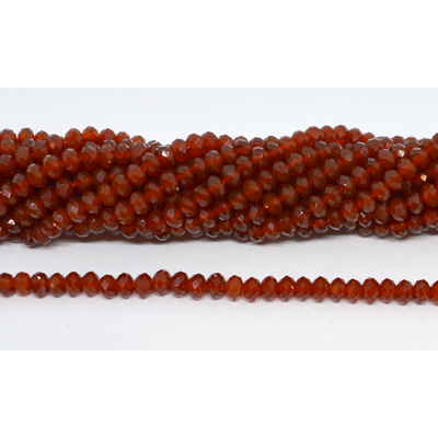 Carnelian Faceted Rondel 4x6mm strand 95 beads