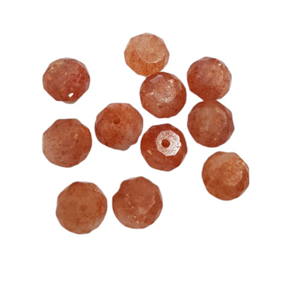 Sunstone 2A Faceted Rondel 8x5mm EACH BEAD