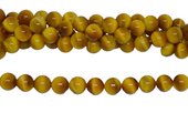 Golden Tigereye 2A south Africa(heated) 10mm Round str 39bds-beads incl pearls-Beadthemup