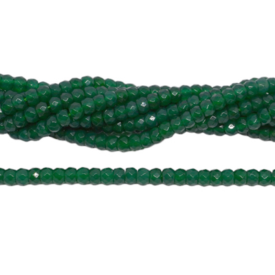 Green Onyx Faceted rondel 6x4mm strand 90 beads per strand