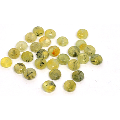 Prehnite Faceted Rondel 8x4mm str EACH BEAD