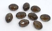 Smokey Quartz Faceted Oval 12x16mm EACH BEAD-beads incl pearls-Beadthemup