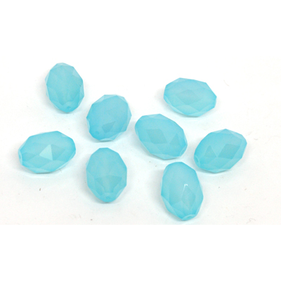Chalcedony Sea Blue Faceted Oval 12x16mm EACH BEAD