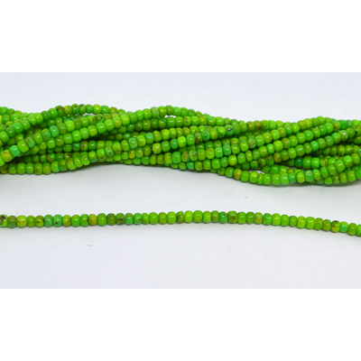 Green Turquoise Polished rondel 3x2mm strand 176 beads