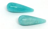 Amazonite (Peru) 10x15mm Polished Briole PAIR-beads incl pearls-Beadthemup