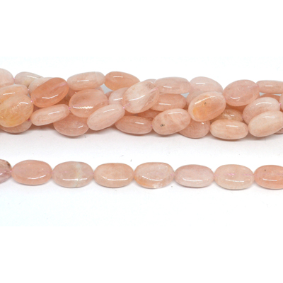 Morganite Polished flat oval 10x14x6mm Strand 29 beads