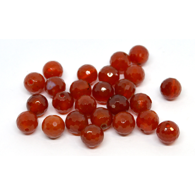 Carnelian (heated)Faceted Round 10mm EACH BEAD