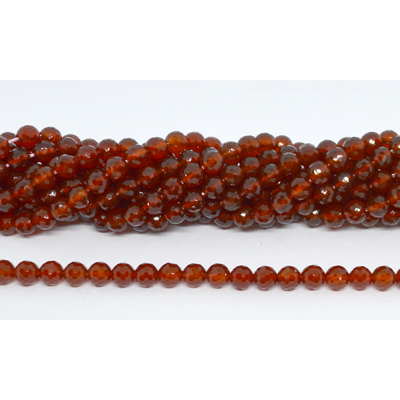 Carnelian (heated)Faceted Round 6mm strand 65 beads