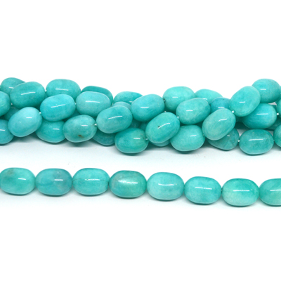 Amazonite Peru Polished Barrel 12x16mm Strand 25 beads