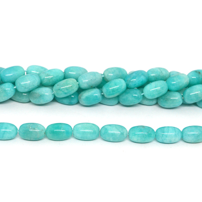 Amazonite Peru Polished Barrel 8x12mm Strand 33 beads