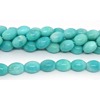 Amazonite Peru Polished Olive 12x16mm Strand 26 beads
