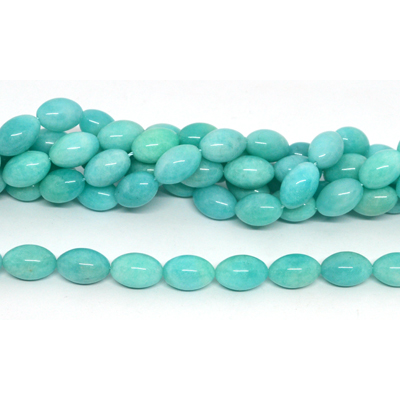 Amazonite Peru Polished Olive 10x15mm Strand 27 beads