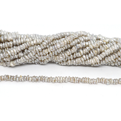 Freshwater Pearl Grey Keshi 4-5mm strand 85 beads