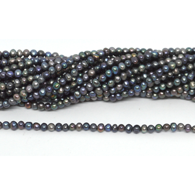 Freshwater Pearl Potato Peacock 3-3.5mm strand 130 beads