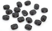 Black Spinel 9x11mm Faceted Flat Cushion BEAD-beads incl pearls-Beadthemup