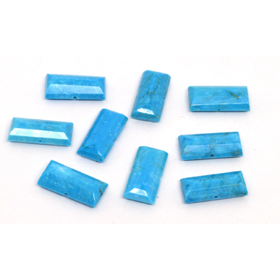 Turquoise Faceted Side Drill rectangle 15x7mm EACH BEAD