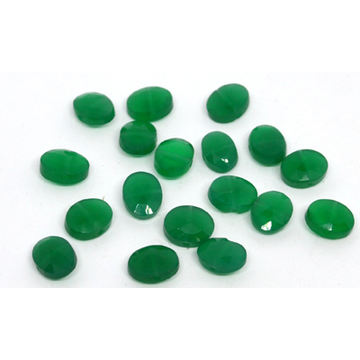 Green Onyx Faceted side drill oval  9x6mm EACH BEAD