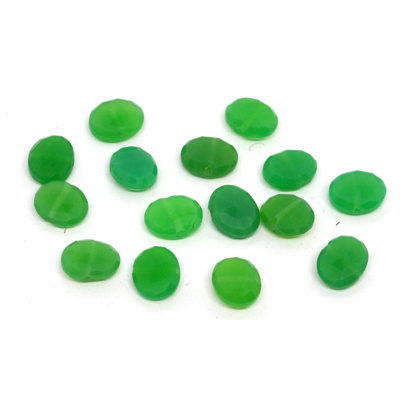 Green Chalcedony Faceted side drill oval 14x8mm EACH BEAD
