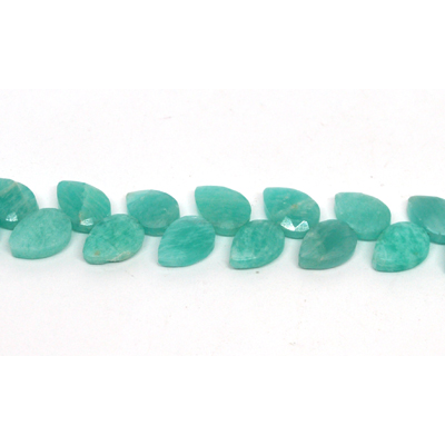 Amazonite Faceted flat Briolette side drill 10x8mm EACH BEAD