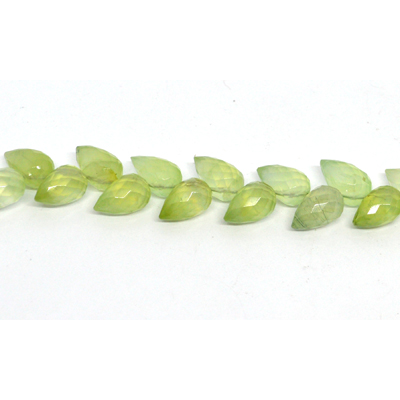 Prehniter Faceted Briolette side drill 10x8mm EACH BEAD