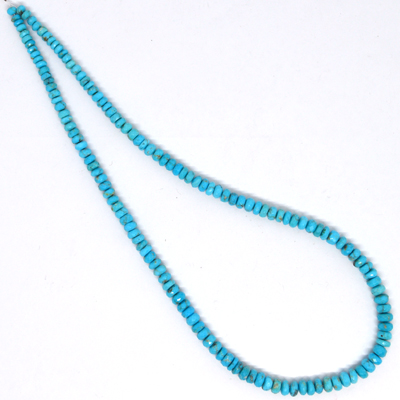 Turquoise arazonia Faceted Rondel 4x2-5.8x3mm aprrox 140 beads