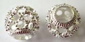 Sterling silver beadround 11x10mm 5mm hole 1 pack-findings-Beadthemup