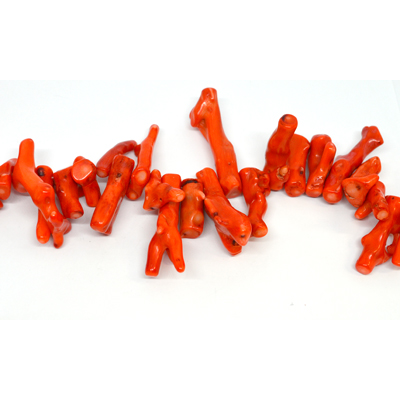 Coral Orange top drill stick 20-50m approx 46 beads