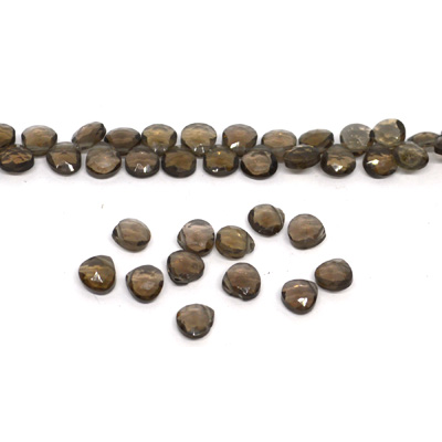 Smokey Quartz Faceted Briolette 6x6mm EACH BEAD