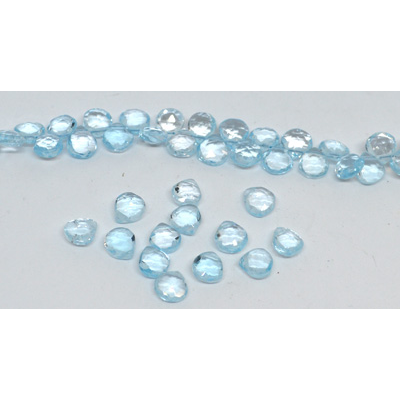 Blue Topaz Faceted Briolette 6x6mm EACH BEAD