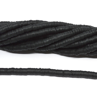 Polymer Clay Black 6mm Heshi Bead str 40cm Approx 300 plus