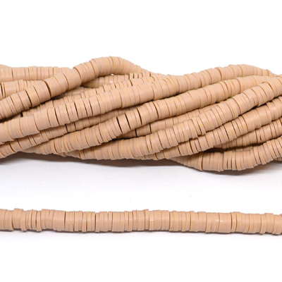 Polymer Clay Beige 6mm Heshi Bead str 40cm Approx 300 plus