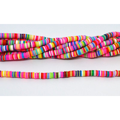Polymer Clay Multicolour 6mm Heshi Bead str 40cm Approx 300 plus