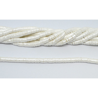 Polymer Clay Metalic White 6mm Heshi Bead str 40cm Approx 300 plus