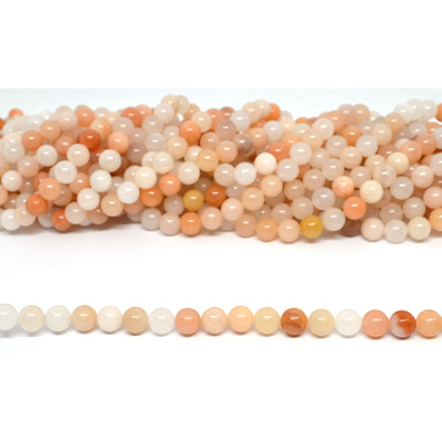 Peach Adventurine Polished Round 10mm Strand 37 beads