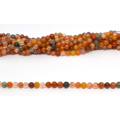 Red Rutile Quartz Polished Round 6mm strand 65 beads