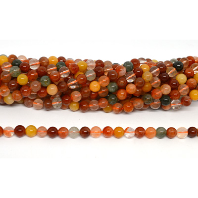 Red Rutile Quartz Polished Round 6mm strand 60 beads