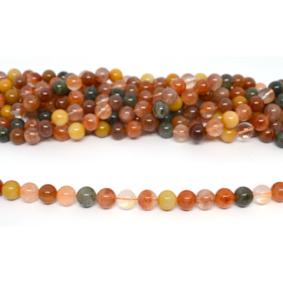Red Rutile Quartz Polished Round 10mm strand 35 beads