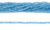 Blue Topaz dyed Faceted Rondel 3x4mm Strand 130 beads-beads incl pearls-Beadthemup