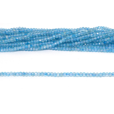 Blue Topaz dyed Faceted Rondel 3x4mm Strand 130 beads