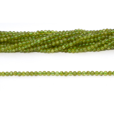 Peridot Polished Round 4.7mm strand 85 beads