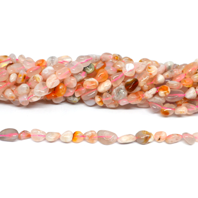 Cherry Blossom Agate polished nugget approx 6x8mm strand approx 45 beads