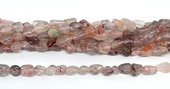 Dot Strawberry Quartz polished nugget approx 6x8mm strand approx 50 beads-beads incl pearls-Beadthemup