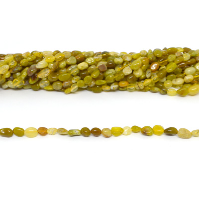 Yellow Opal polished nugget approx 6x8mm strand approx 55 beads